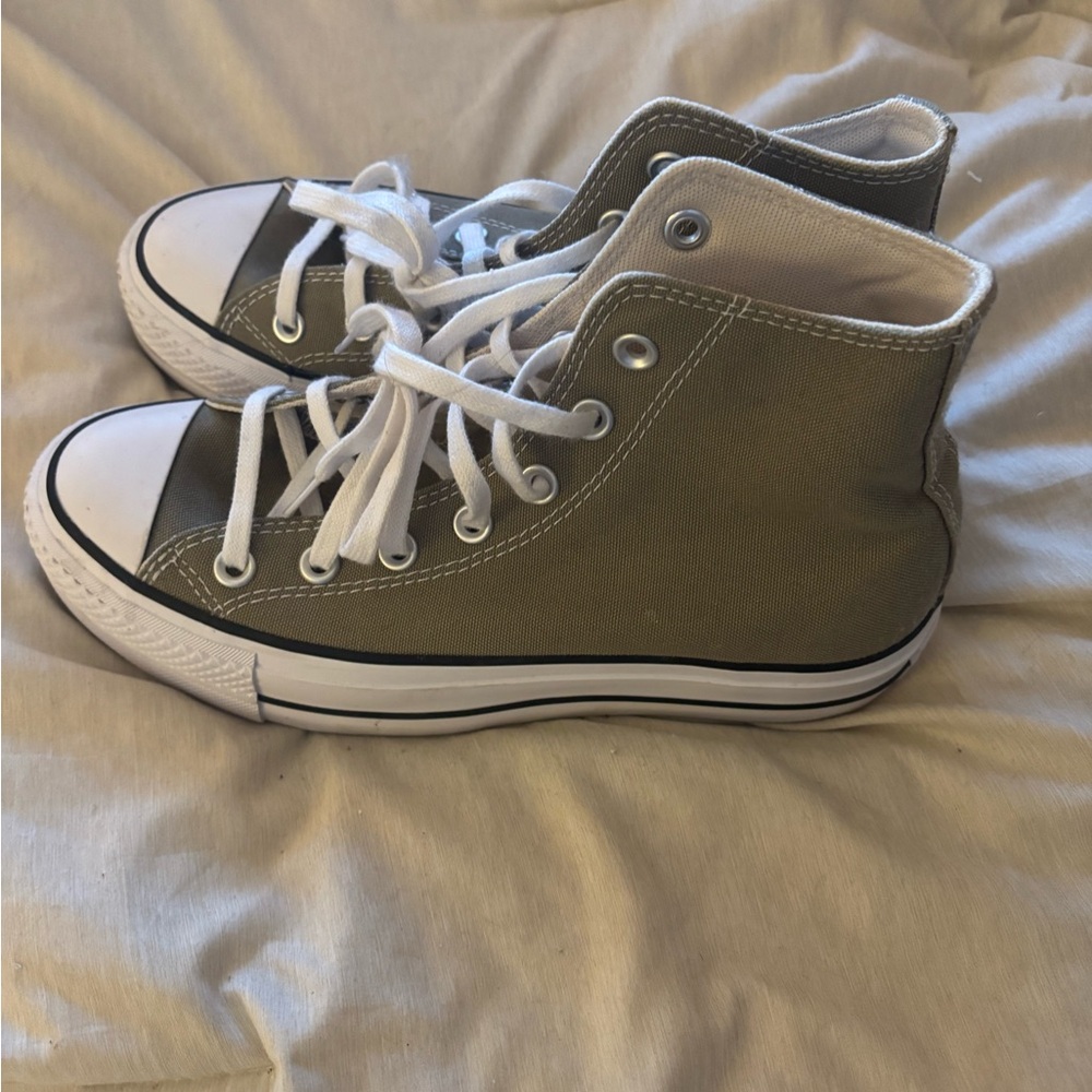 Converse platform high-tops in green and white - Picture 5 of 7